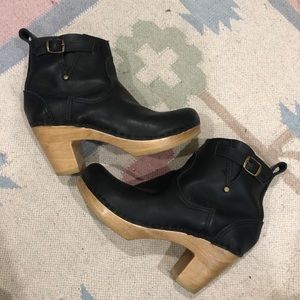No. 6 buckle clog boots - size 37 / 6.5-7